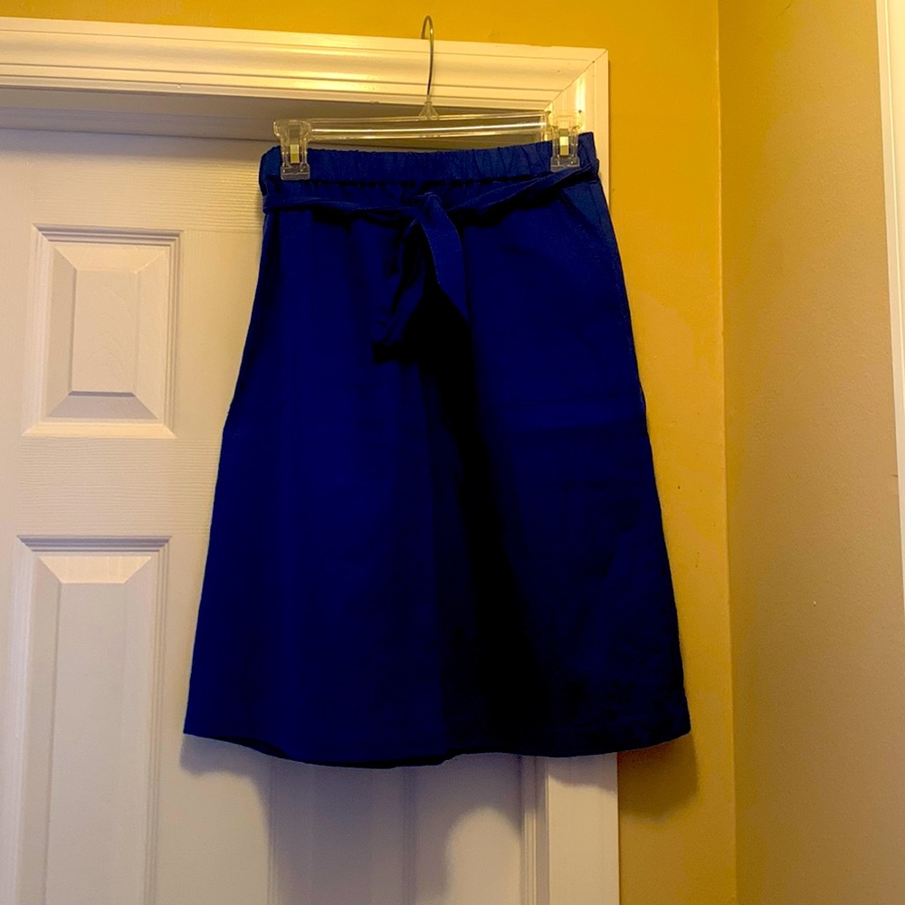 Gently used, J. CREW FACTORY Bright Blue Midi Skirt 💙